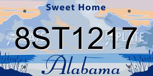 8ST1217 Alabama License Plate