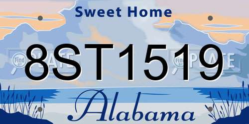 8ST1519 Alabama License Plate
