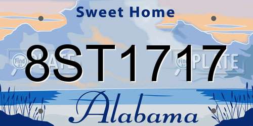 8ST1717 Alabama License Plate