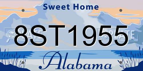 8ST1955 Alabama License Plate