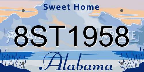 8ST1958 Alabama License Plate