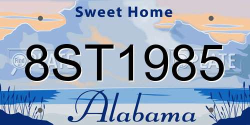 8ST1985 Alabama License Plate
