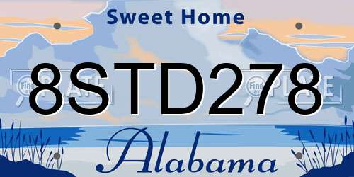 8STD278 Alabama License Plate