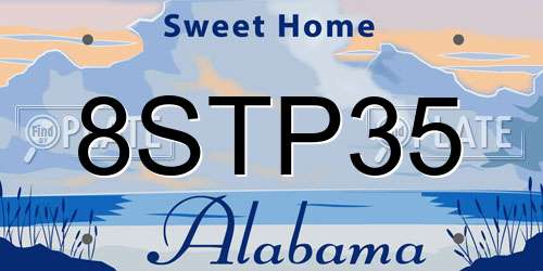 8STP35 Alabama License Plate