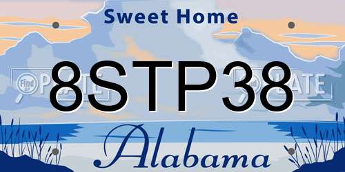 8STP38 Alabama License Plate