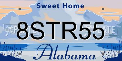 8STR55 Alabama License Plate
