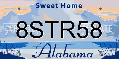 8STR58 Alabama License Plate