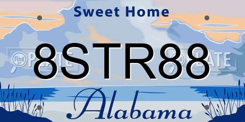 8STR88 Alabama License Plate