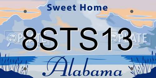 8STS13 Alabama License Plate