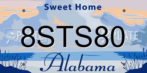 8STS80 Alabama License Plate