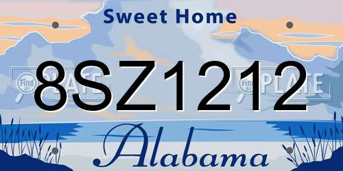 8SZ1212 Alabama License Plate