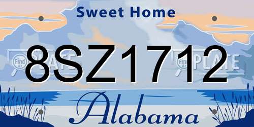 8SZ1712 Alabama License Plate