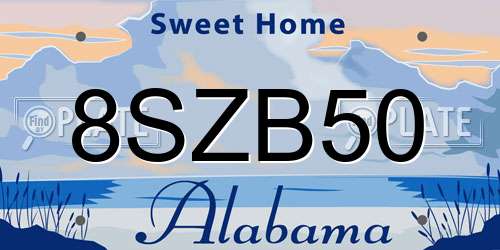 8SZB50 Alabama License Plate