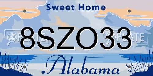 8SZO33 Alabama License Plate