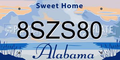 8SZS80 Alabama License Plate