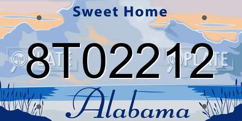 8T02212 Alabama License Plate