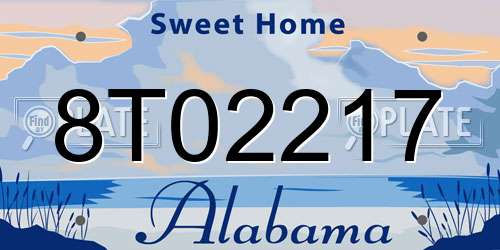 8T02217 Alabama License Plate