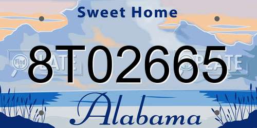 8T02665 Alabama License Plate