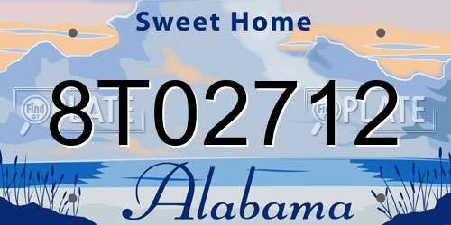 8T02712 Alabama License Plate
