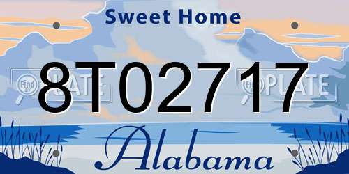 8T02717 Alabama License Plate