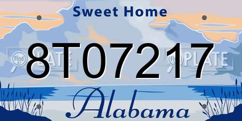 8T07217 Alabama License Plate