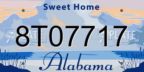 8T07717 Alabama License Plate