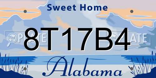 8T17B4 Alabama License Plate