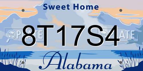 8T17S4 Alabama License Plate