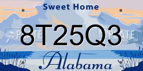 8T25Q3 Alabama License Plate