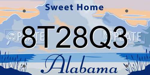 8T28Q3 Alabama License Plate