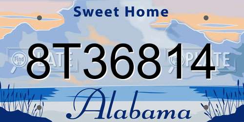 8T36814 Alabama License Plate