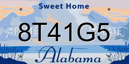 8T41G5 Alabama License Plate