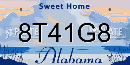 8T41G8 Alabama License Plate