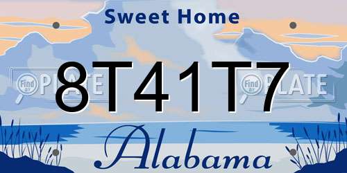 8T41T7 Alabama License Plate
