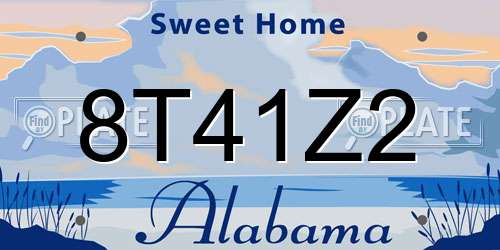 8T41Z2 Alabama License Plate