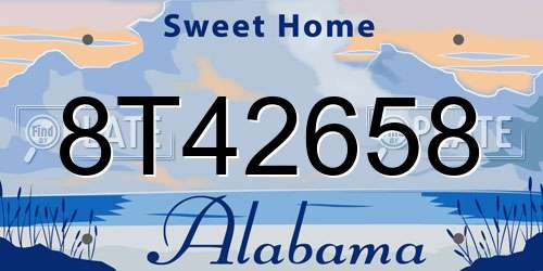 8T42658 Alabama License Plate