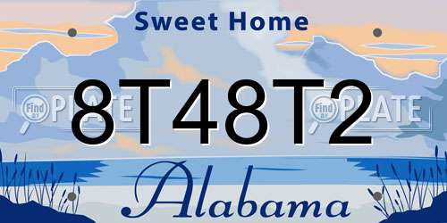 8T48T2 Alabama License Plate