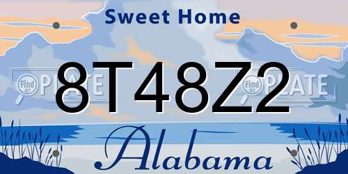 8T48Z2 Alabama License Plate
