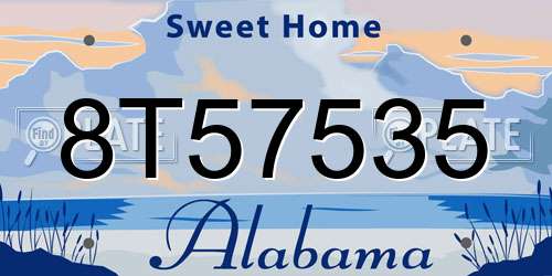 8T57535 Alabama License Plate