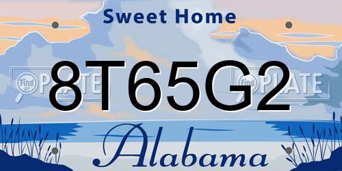 8T65G2 Alabama License Plate