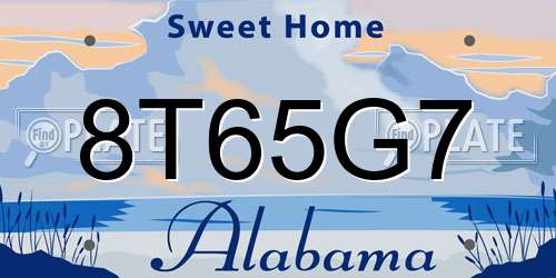 8T65G7 Alabama License Plate
