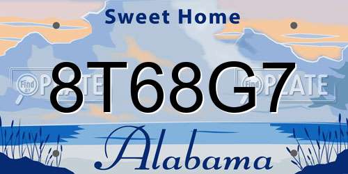 8T68G7 Alabama License Plate