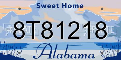 8T81218 Alabama License Plate