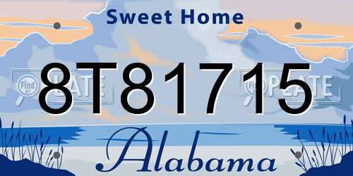 8T81715 Alabama License Plate