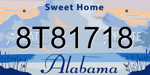 8T81718 Alabama License Plate