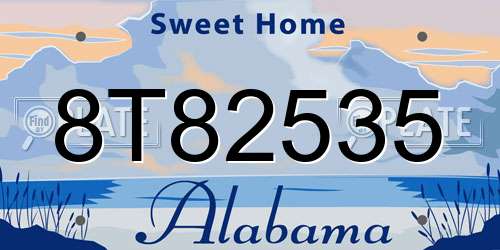 8T82535 Alabama License Plate