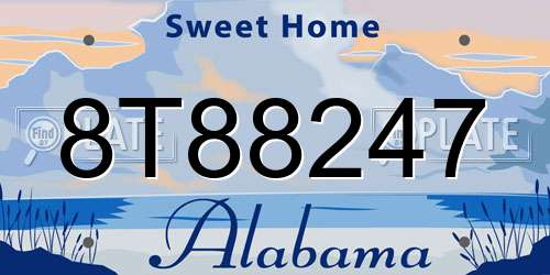 8T88247 Alabama License Plate