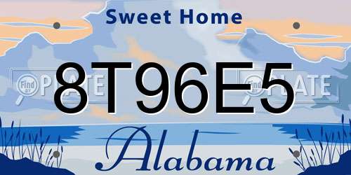 8T96E5 Alabama License Plate