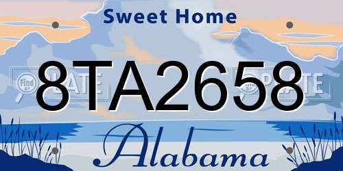 8TA2658 Alabama License Plate