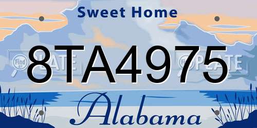 8TA4975 Alabama License Plate